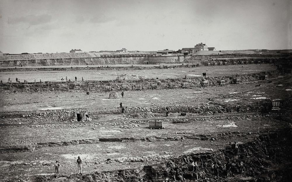 Début du chantier du Port de La Pallice en 1890